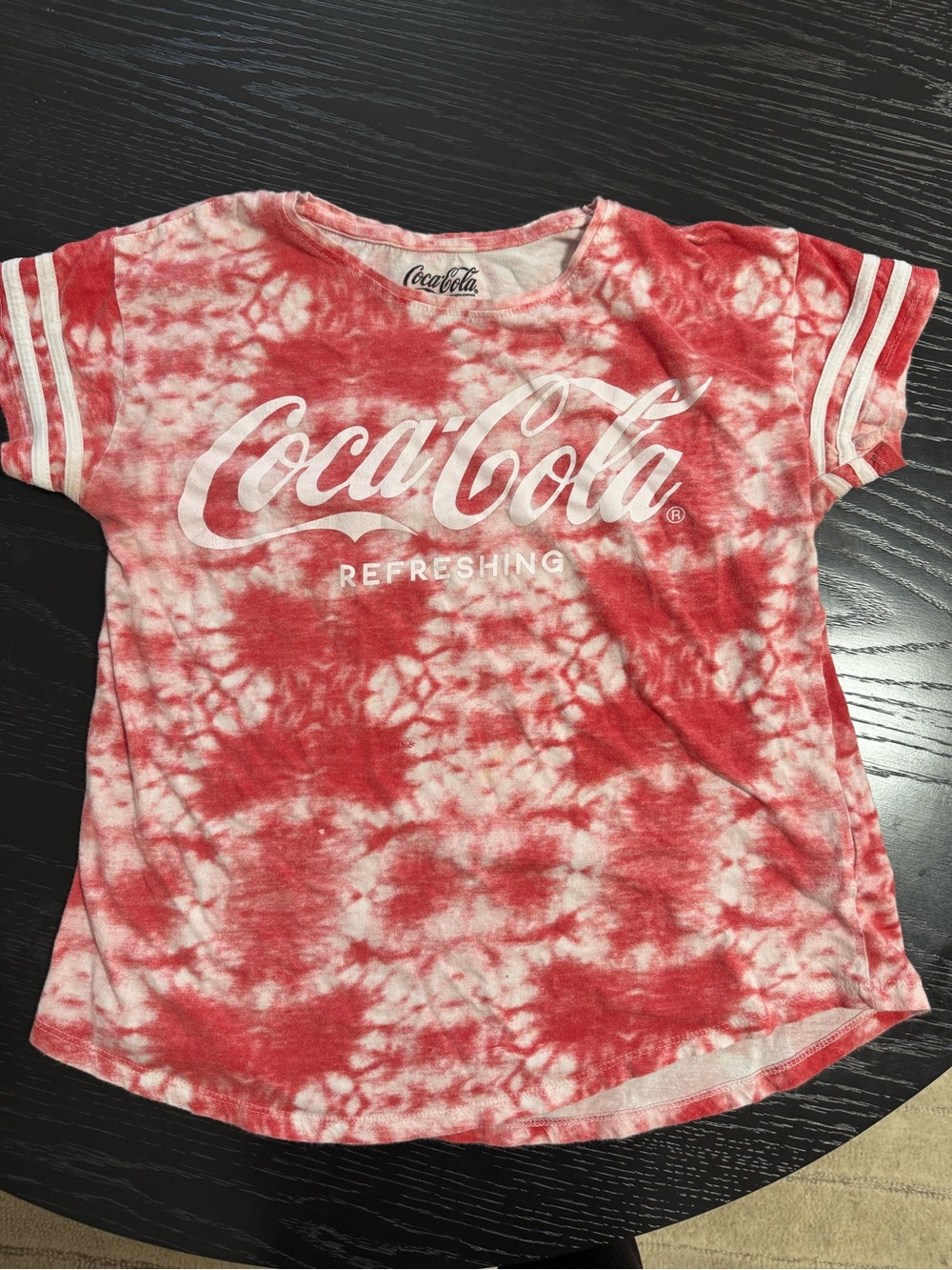 Coca Cola Red and White Tie-Dye women Short Sleeve Tee